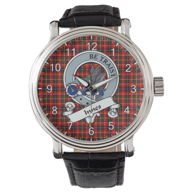 Classic Timeless clan Innes Badge Tartan Watch Horloge (Voorkant)