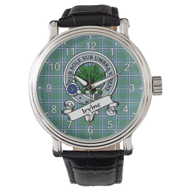 Classic Timeless Clan Irvine Badge Tartan Watch Horloge (Voorkant)