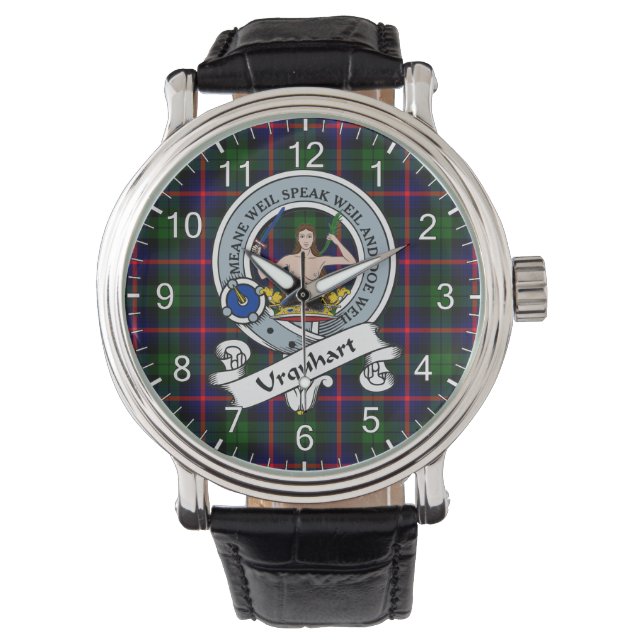 Classic Timeless Clan Urquhart Badge Tartan Watch Horloge (Voorkant)