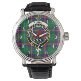 Classic Timeless Clan Young Tartan Badge Pset Horloge