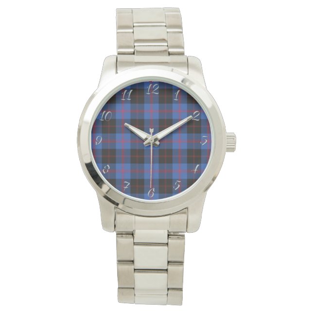 Classic Timeless clans Angus Modern Pset Tartan Gi Horloge (Voorkant)