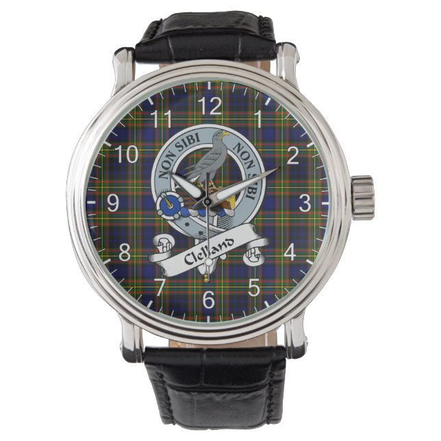 Classic Timeless clelland Badge Tartan Watch Horloge (Voorkant)