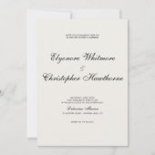 Classic Timeless Ivory Calligraphy Wedding Kaart (Voorkant)