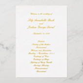 Classic Timeless Wedding Program Folie Uitnodiging (Voorkant)
