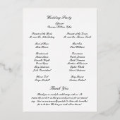 Classic Timeless Wedding Program Folie Uitnodiging (Achterkant)