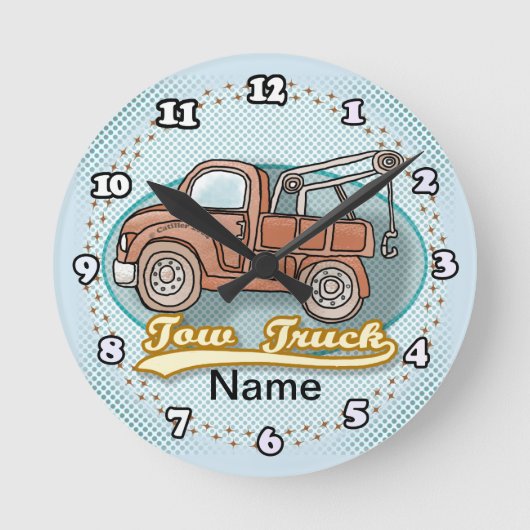 Classic Tow Truck Clock Ronde Klok (Voorkant)