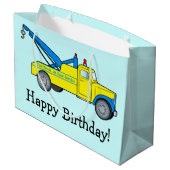 Classic Tow Truck Happy Birthday Groot Cadeauzakje (Achterkant Gekanteld)