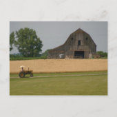 Classic Tractor & Barn-Briefkaart Uitnodiging Briefkaart (Voorkant)