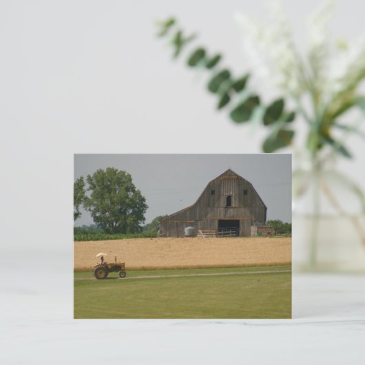 Classic Tractor & Barn-Briefkaart Uitnodiging Briefkaart (Staand voorkant)