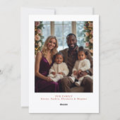 Classic Traditional Christmas Botanical Oval Frame Feestdagenkaart (Achterkant)