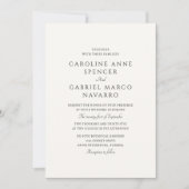 Classic Traditional Formal Wedding Invitation Kaart (Voorkant)
