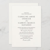 Classic Traditional Formal Wedding Invitation Kaart (Voorkant / Achterkant)
