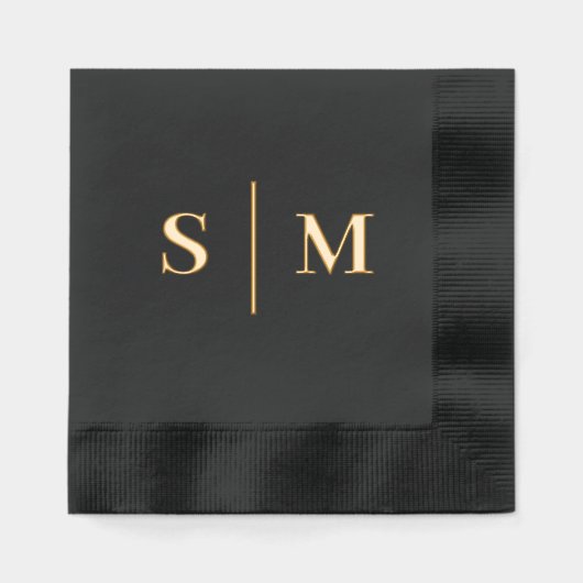 Classic Traditional Monogram Wedding Folie Servetten (Voorkant)