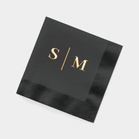 Classic Traditional Monogram Wedding Folie Servetten (Links)