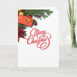 Classic Traditional Red & Green- Elegant Christmas Feestdagen Kaart