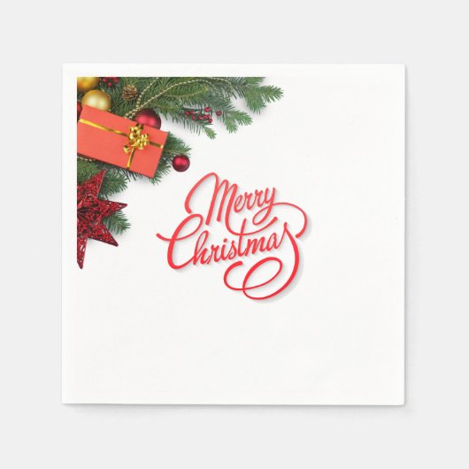 Classic Traditional Red & Green Elegant Servet (Voorkant)