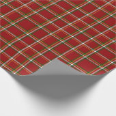 Classic Traditional Red Plaid Christmas Cadeaupapier (Hoek)