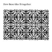 Classic Traditional Stylish Abstract Black & White Tegeltje