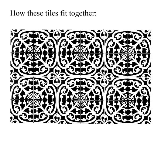 Classic Traditional Stylish Abstract Black & White Tegeltje