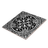 Classic Traditional Stylish Elegant Abstract Black Tegeltje (Zijkant)