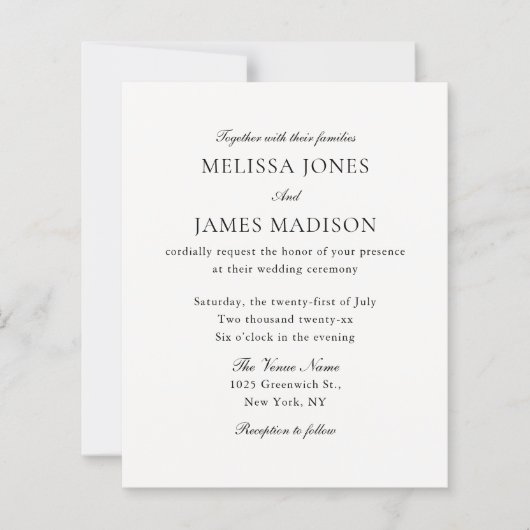 Classic Traditional Typography White Wedding (Voorkant)