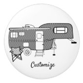 Classic Travel Caravan Thunder_Cove Keramische Knop (Voorkant)