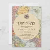 Classic Travel Worl Baby Shower Invitation Kaart (Voorkant)