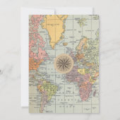 Classic Travel Worl Baby Shower Invitation Kaart (Achterkant)