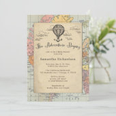 Classic Travel Worl Baby Shower Invitation Kaart (Staand voorkant)