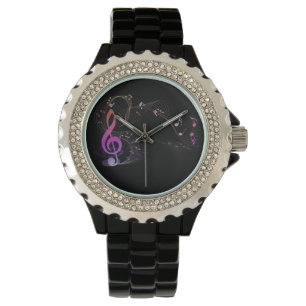 *~* Classic Treble Clef Colorful Modern Music Note Horloge