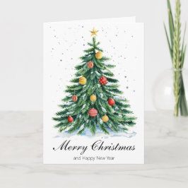 Classic Tree Merry Christmas Greeting Card Feestdagen Kaart