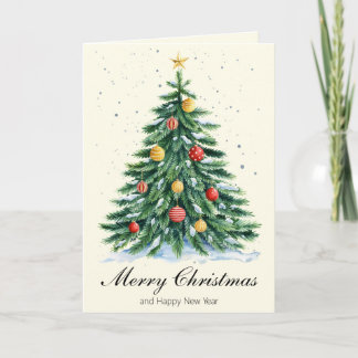 Classic Tree Merry Christmas Greeting Card Feestdagen Kaart