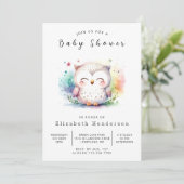Classic Trees Owl Baby shower Kaart (Staand voorkant)