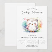 Classic Trees Owl Baby shower Kaart (Voorkant / Achterkant)