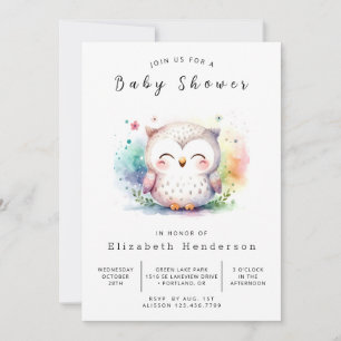 Classic Trees Owl Baby shower Kaart