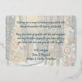 Classic Trendy Artistic Winter Wonderland Art Gold Folie Feestdagenkaart (Achterkant)