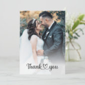 Classic Trendy Chic Bride and Groom Wedding Photo Bedankkaart (Staand voorkant)