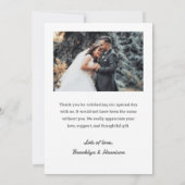 Classic Trendy Chic Bride and Groom Wedding Photo Bedankkaart (Achterkant)