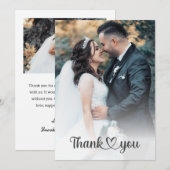 Classic Trendy Chic Bride and Groom Wedding Photo Bedankkaart (Voorkant / Achterkant)