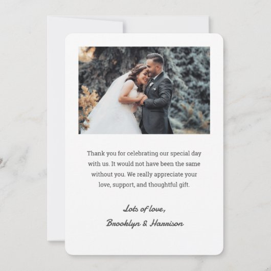 Classic Trendy Chic Bride and Groom Wedding Photo Bedankkaart (Achterkant)