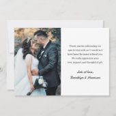 Classic Trendy Chic Wedding Photo Bride and Groom Bedankkaart (Achterkant)