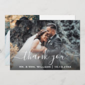 Classic Trendy Chic Wedding Photo Bride and Groom Bedankkaart (Voorkant / Achterkant)