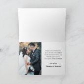 Classic Trendy Chic Wedding Photo Bride and Groom Bedankkaart (Binnen)