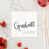 Classic Trendy Script Zwart-wit Afstuderen Servet (Insitu)