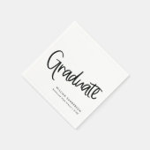 Classic Trendy Script Zwart-wit Afstuderen Servet (Hoek)