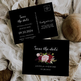 Classic Tropical Black Bourgogne Save the Date Kaa Briefkaart