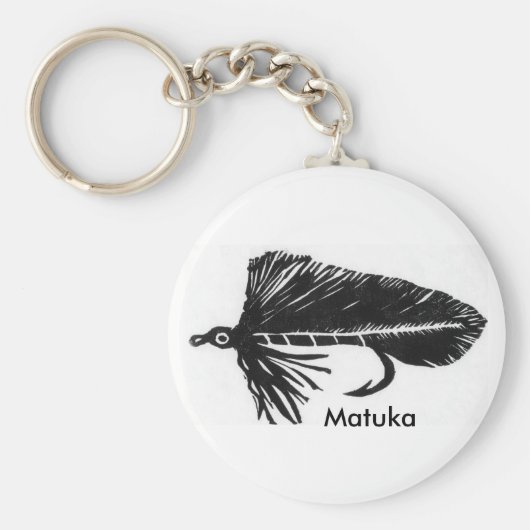 Classic Trout Fly Sleutelhanger "Black Matuka" (Voorkant)