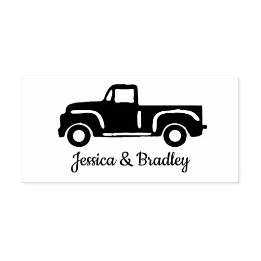 Classic Truck Custom Name Wedding Rubberstempel (Afrduk)