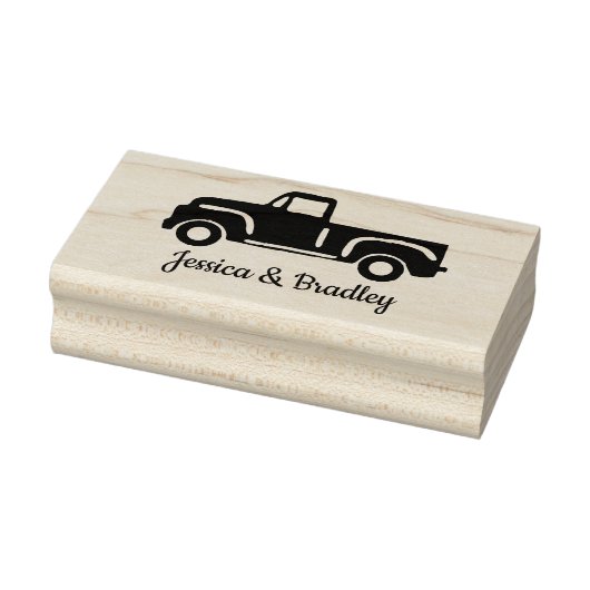 Classic Truck Custom Name Wedding Rubberstempel (Stempel)