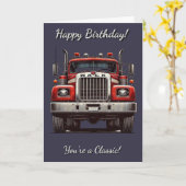 Classic Truck Je bent een klassieke verjaardag Kaa Kaart (Gele Bloem)